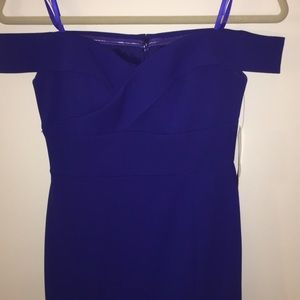 Aidan Mattox Blue Off The Shoulder Dress